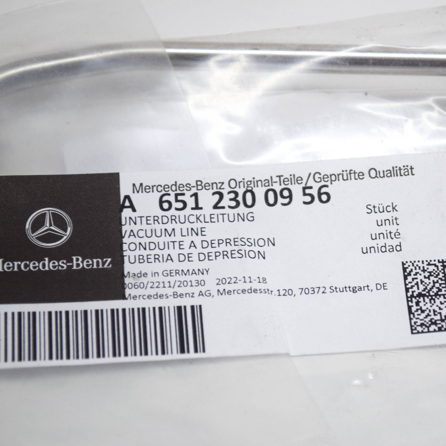 NEW MB SPRINTER W906 WATER PUMP TO MAJOR CARRIER VACUUM LINE A6512300956