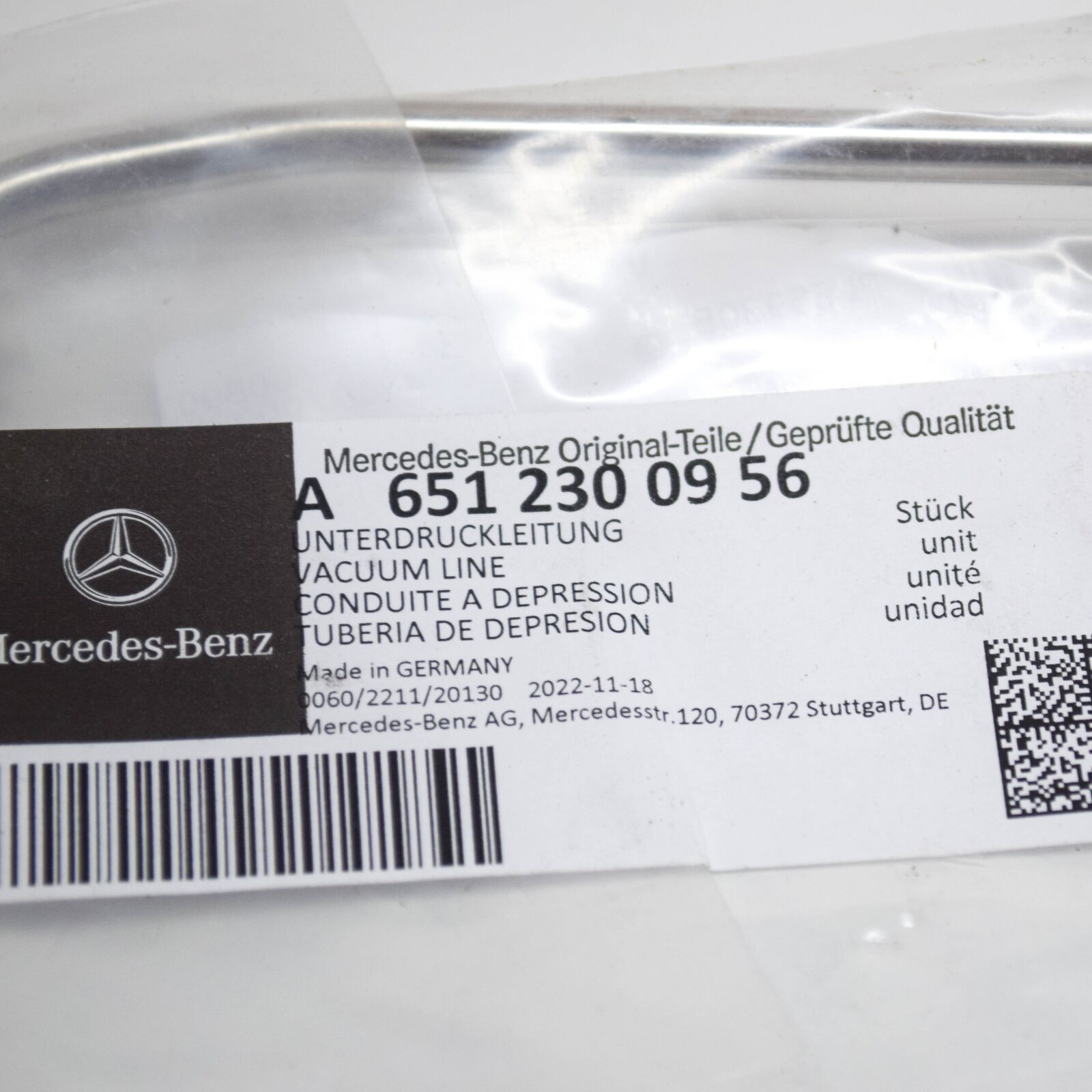 NEW MB SPRINTER W906 WATER PUMP TO MAJOR CARRIER VACUUM LINE A6512300956