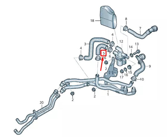 NEW VW TOURAN 5T ENGINE COOLANT HOSE 5QA819307C