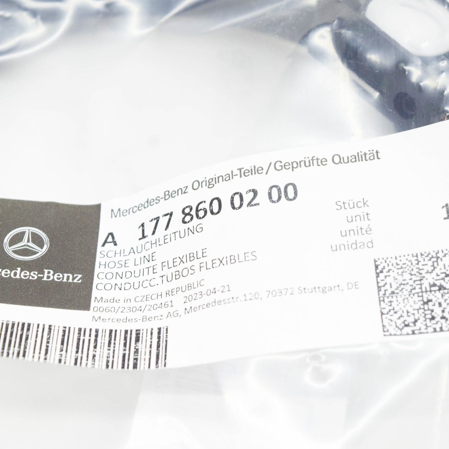 NEW MERCEDES-BENZ A W177 WINDSHIELD WASHER HOSE WITH NOZZLE A1778600200 ORIGINAL