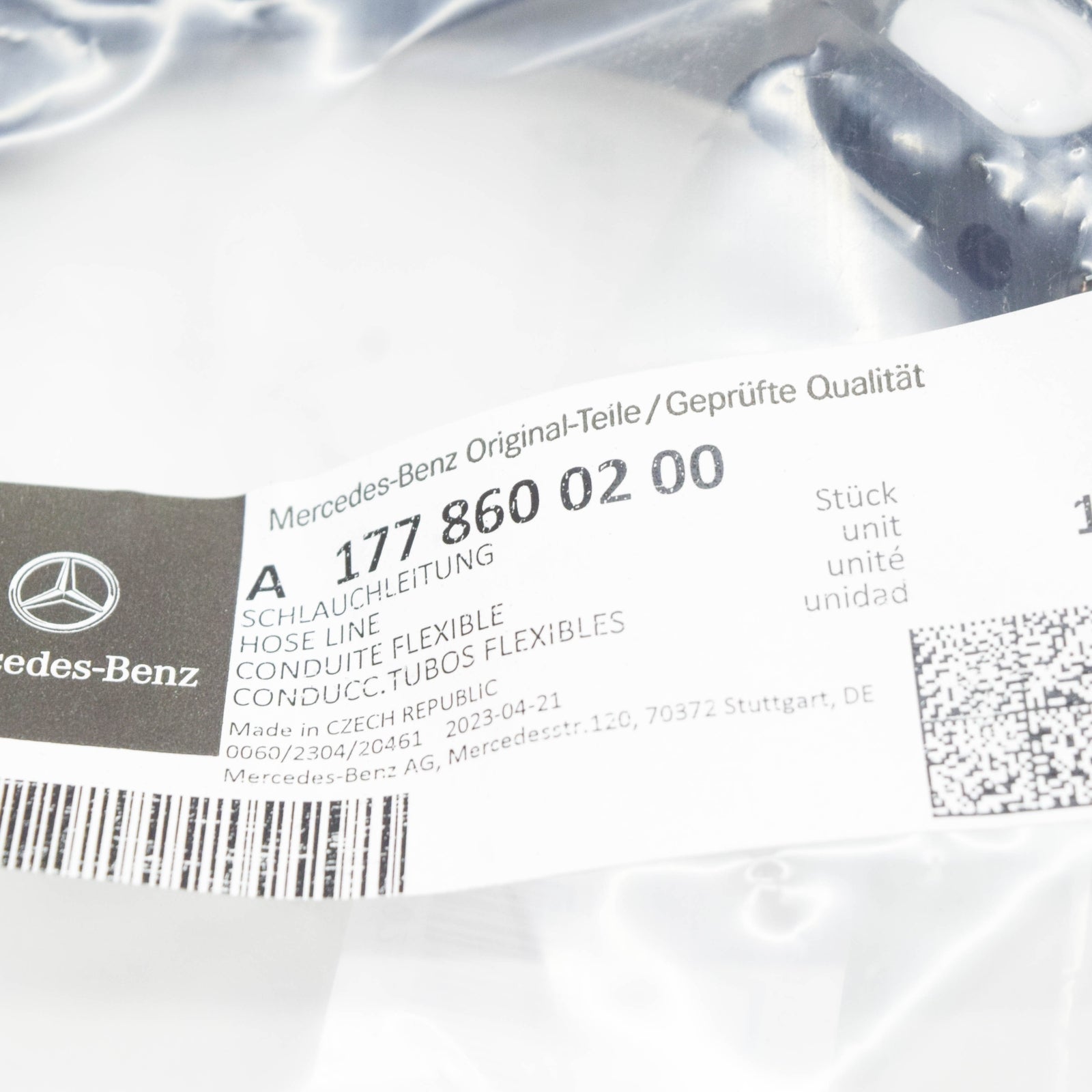 NEW MERCEDES-BENZ A W177 WINDSHIELD WASHER HOSE WITH NOZZLE A1778600200 ORIGINAL