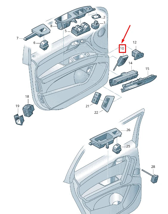 NEW AUDI Q7 4L LEFT CENTRAL LOCKING SWITCH LHD 4L1962107B5PR ORIGINAL