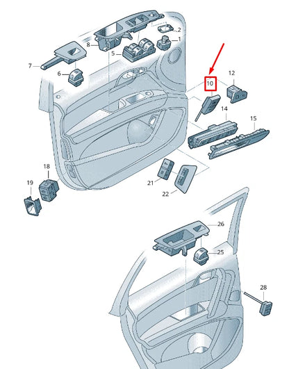 NEW AUDI Q7 4L LEFT CENTRAL LOCKING SWITCH LHD 4L1962107B5PR ORIGINAL