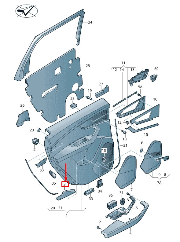 NEW AUDI Q7 4M REAR RIGHT DOOR PANEL UNDERLAY TRIM 4M0868146SF3