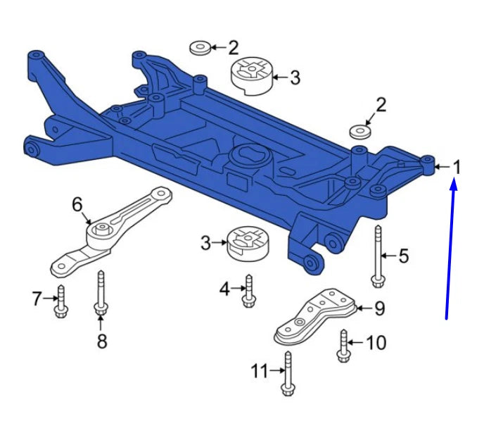 NEW VOLKSWAGEN PASSAT B8 3G FRONT SUSPENSION SUBFRAME 3Q0199369E ORIGINAL