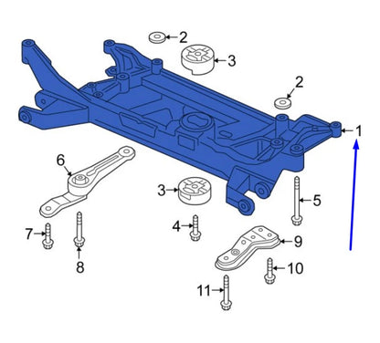 NEW VOLKSWAGEN PASSAT B8 3G FRONT SUSPENSION SUBFRAME 3Q0199369E ORIGINAL