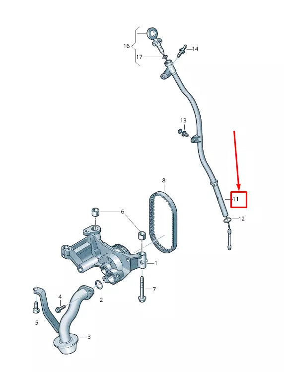 NEW VW CRAFTER 30-50 FURGON 2E ENGINE OIL DIPSTICK TUBE 03L115629F