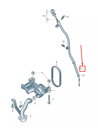 NEW VW CRAFTER 30-50 FURGON 2E ENGINE OIL DIPSTICK TUBE 03L115629F