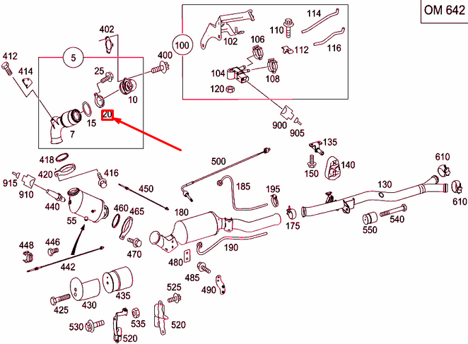 NEW MERCEDES-BENZ ML W164 EXHAUST SYSTEM PIPE CLAMP A2024900841 ORIGINAL