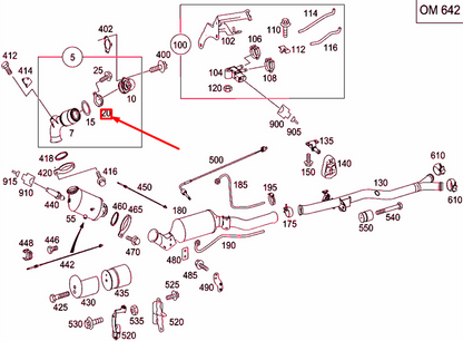 NEW MERCEDES-BENZ ML W164 EXHAUST SYSTEM PIPE CLAMP A2024900841 ORIGINAL