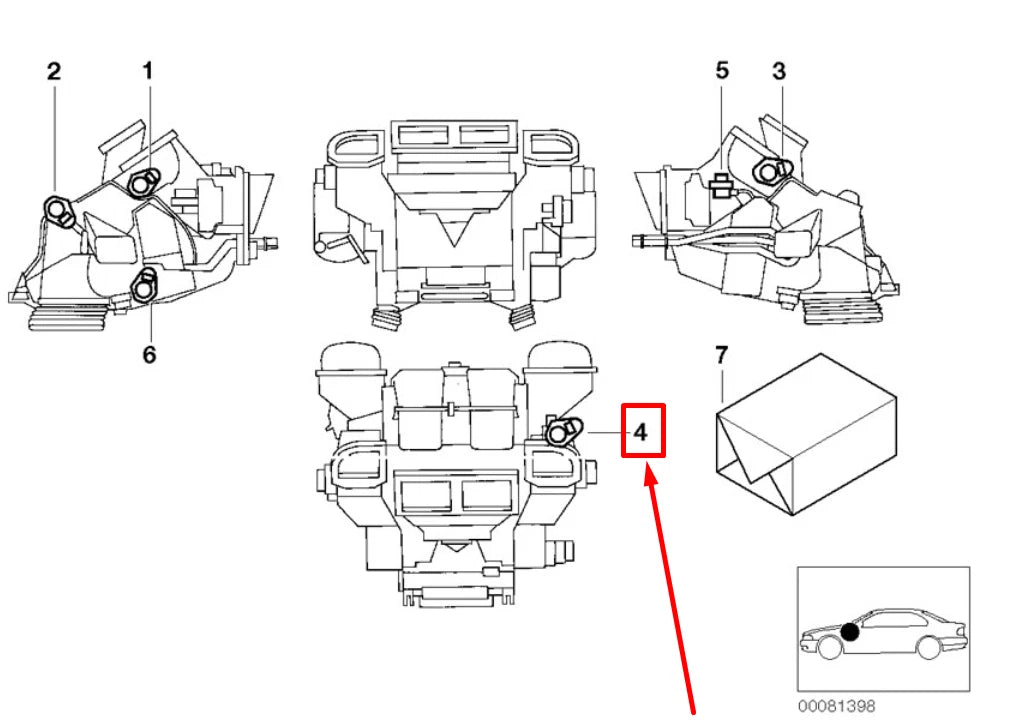 NEW BMW X5 E53 ACTUATOR RAM PRESSURE FLAP 64116935443 6935443 ORIGINAL