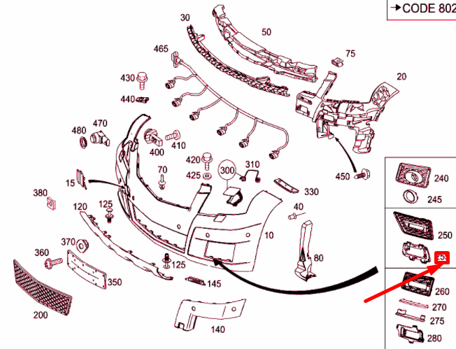 NEW MERCEDES-BENZ GLK X204 FRONT LEFT LAMP BEZEL BRACKET A2048853214 ORIGINAL
