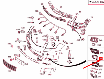 NEW MERCEDES-BENZ GLK X204 FRONT LEFT LAMP BEZEL BRACKET A2048853214 ORIGINAL