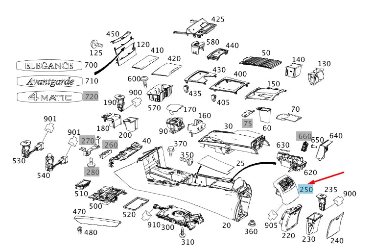 NEW MERCEDES-BENZ E W212 CENTER CONSOLE REAR AIR VENT A21283004549116 ORIGINAL