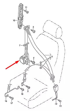 NEW VOLKSWAGEN POLO 6R FRONT RIGHT SEATBELT 6R3857706BRAA ORIGINAL