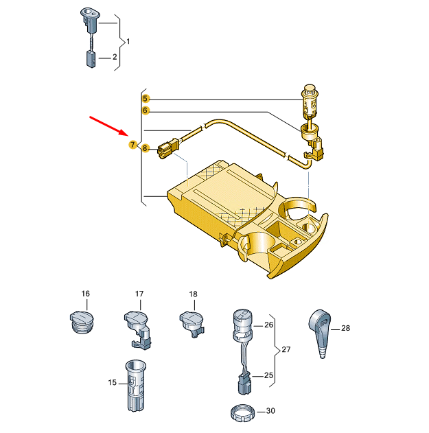 new volkswagen transporter v t5 socket 7h0919309 original