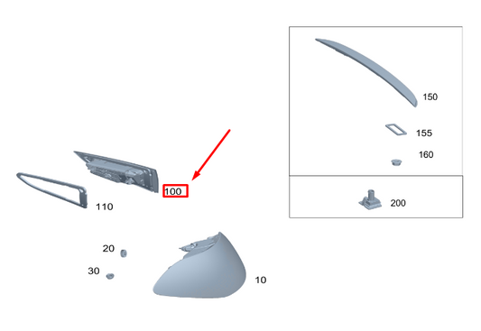 new mercedes-benz gle w167 coupe rear left inner taillight a1679066707 original