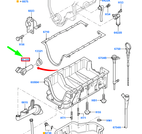 new ford galaxy mk2 crankshaft position sensor 1385381 1m5a-6c315-ae original