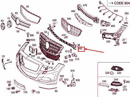NEW MB CLS C218 FRONT BUMPER BOTTOM BASIC MOUNTING A2188853165 ORIGINAL