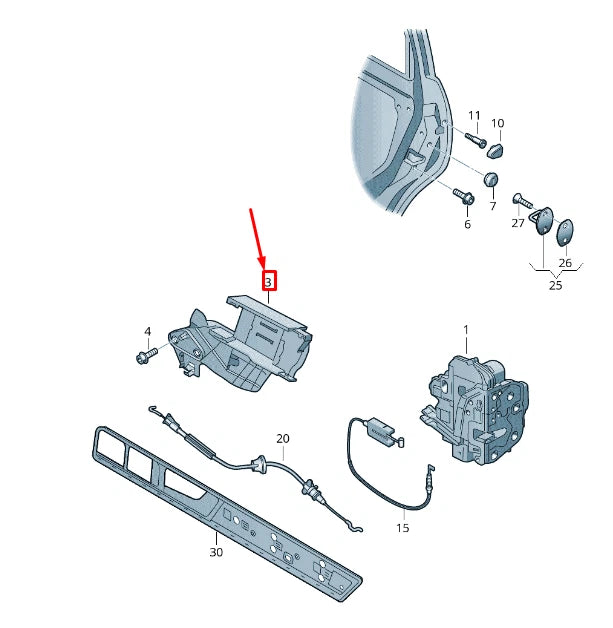 NEW VW TOUAREG 7P MK2 FRONT LEFT DOOR LOCK RETAINING BRACKET 7P0837867A
