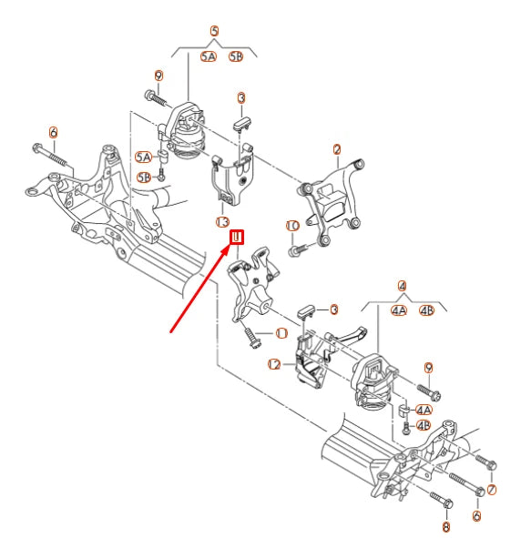 NEW AUDI A6 C7 LEFT SIDE ENGINE BRACKET 4H0199307AK