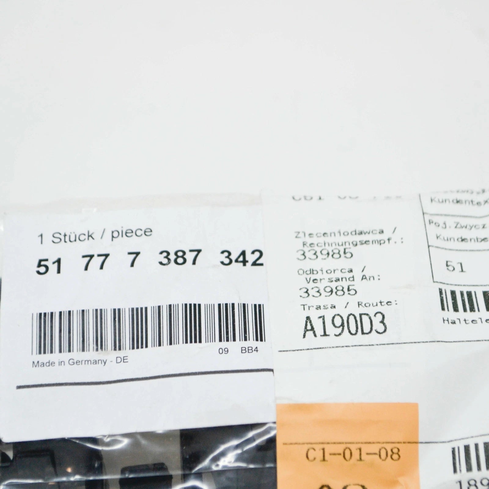 NEW BMW 5 G30 FRONT RIGHT SIDE SUPPORTING LEDGE HOLDER 51777387342 ORIGINAL