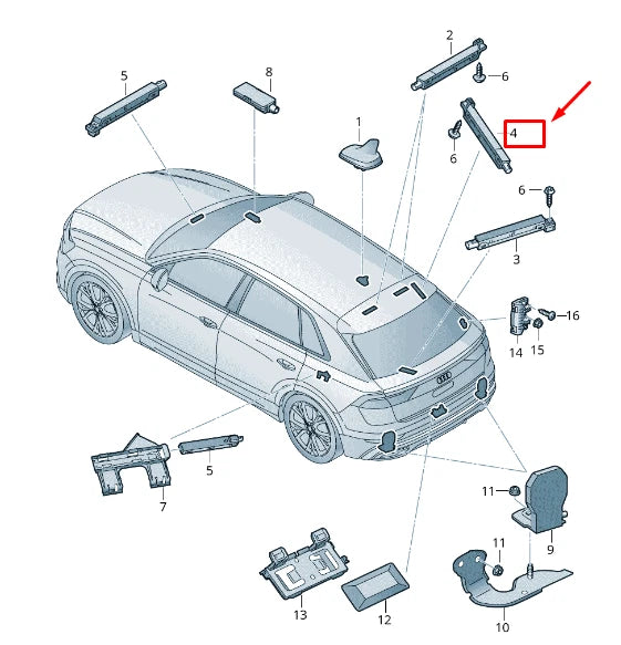 NEW AUDI Q8 4MN RIGHT ANTENNA AMPLIFIER 4M8035225D