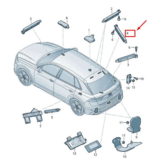 NEW AUDI Q8 4MN RIGHT ANTENNA AMPLIFIER 4M8035225D