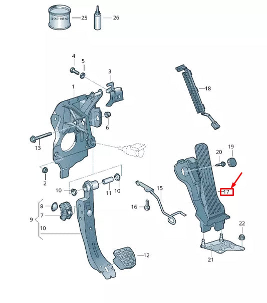 NEW AUDI Q3 8U ACCELERATOR PEDAL RHD 1K2723503AR ORIGINAL