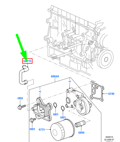 new ford transit connect mk1 oil cooler hose 1445852 7t16-8b451-ad original