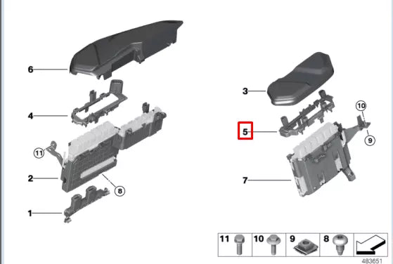 NEW BMW M5 F90 CONTROL UNIT BOX ADAPTER PLATE 12907857151 ORIGINAL
