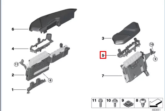 NEW BMW M5 F90 CONTROL UNIT BOX ADAPTER PLATE 12907857151 ORIGINAL