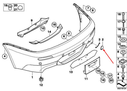 NEW BMW 6 E63 REAR M BUMPER TOW HOOK EYE COVER 51127899499 7899499 2008 ORIGINAL