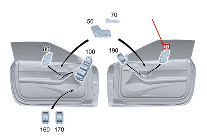 NEW MB E C238 FRONT LEFT DOOR CENTRAL LOCKING SWITCH LHD A21390596039107