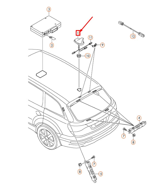NEW AUDI Q5 8R AERIAL ANTENNA PRIMED 8R0035503GGRU ORIGINAL