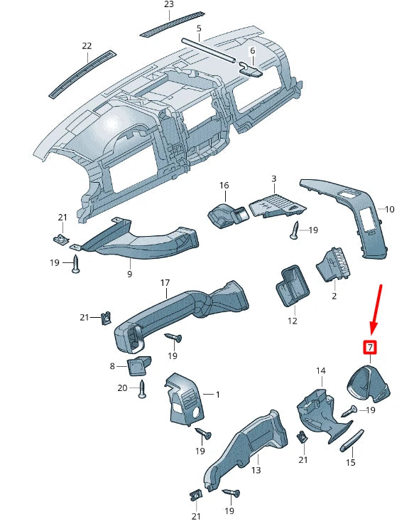 NEW VOLKSWAGEN CRAFTER 2F MK1 PANEL AIR GUIDE CHANNEL 2E0819504A