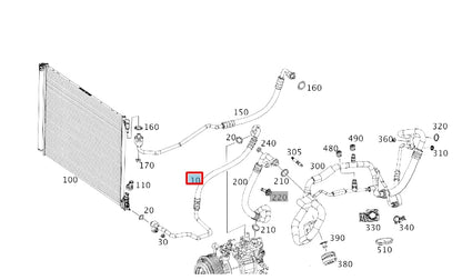 NEW MERCEDES-BENZ GLC COUPE C253 A/C REFRIGERANT HOSE PIPE A2538307200 ORIGINAL