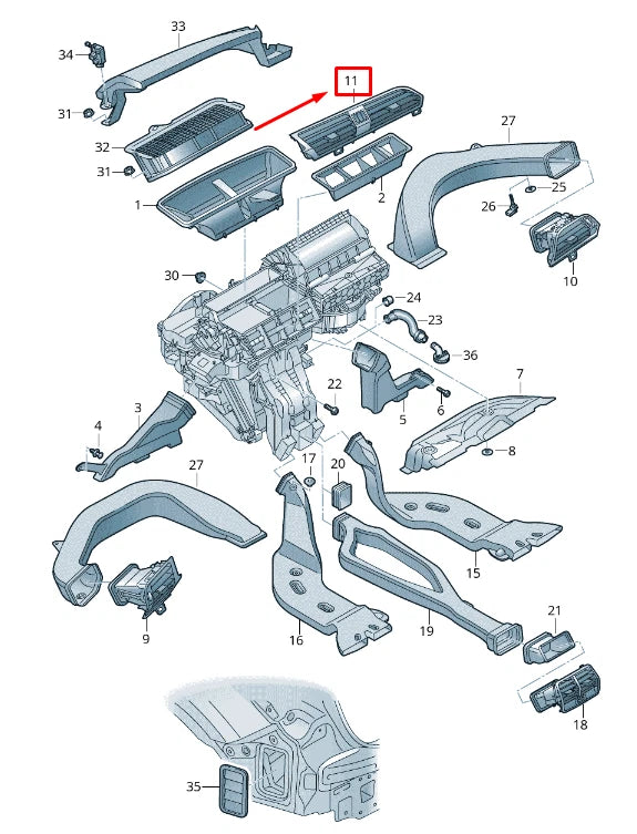 NEW AUDI Q3 F3 CENTRE DASHBOARD AIR VENT RHD 83C8209036PS