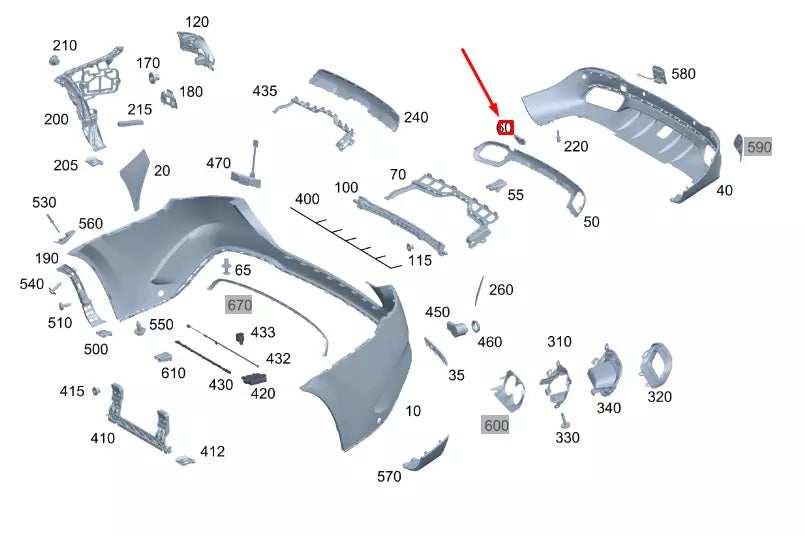 NEW MERCEDES-BENZ GLE W167 REAR BUMPER TOWING EYE COVER A1678852901 ORIGINAL
