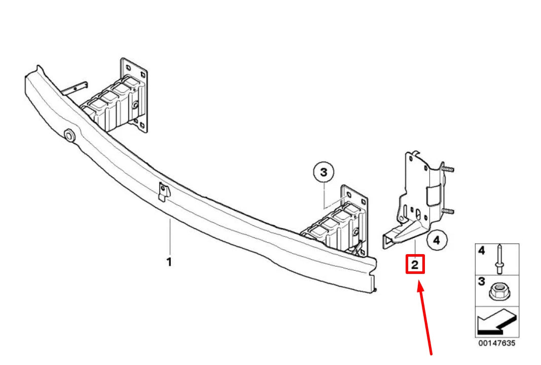 NEW BMW 3 E90 FRONT LEFT BUMPER CARRIER BRACKET 51647154545 7154545 ORIGINAL