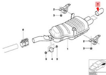 NEW BMW 3 E46 EXHAUST TAILPIPE TRIM COVER 18107500194 ORIGINAL