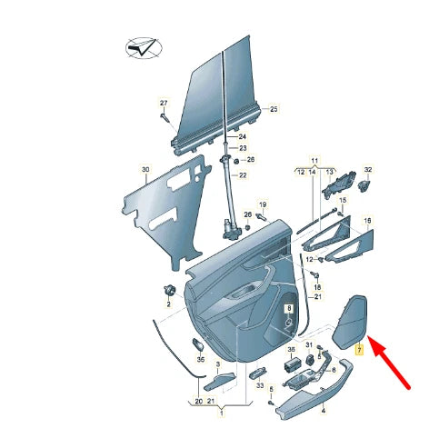 NEW AUDI Q7 4M REAR RIGHT SPEAKER COVER GRILLE TRIM 4M8868452A4PK ORIGINAL