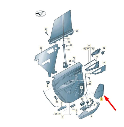 NEW AUDI Q7 4M REAR RIGHT SPEAKER COVER GRILLE TRIM 4M8868452A4PK ORIGINAL