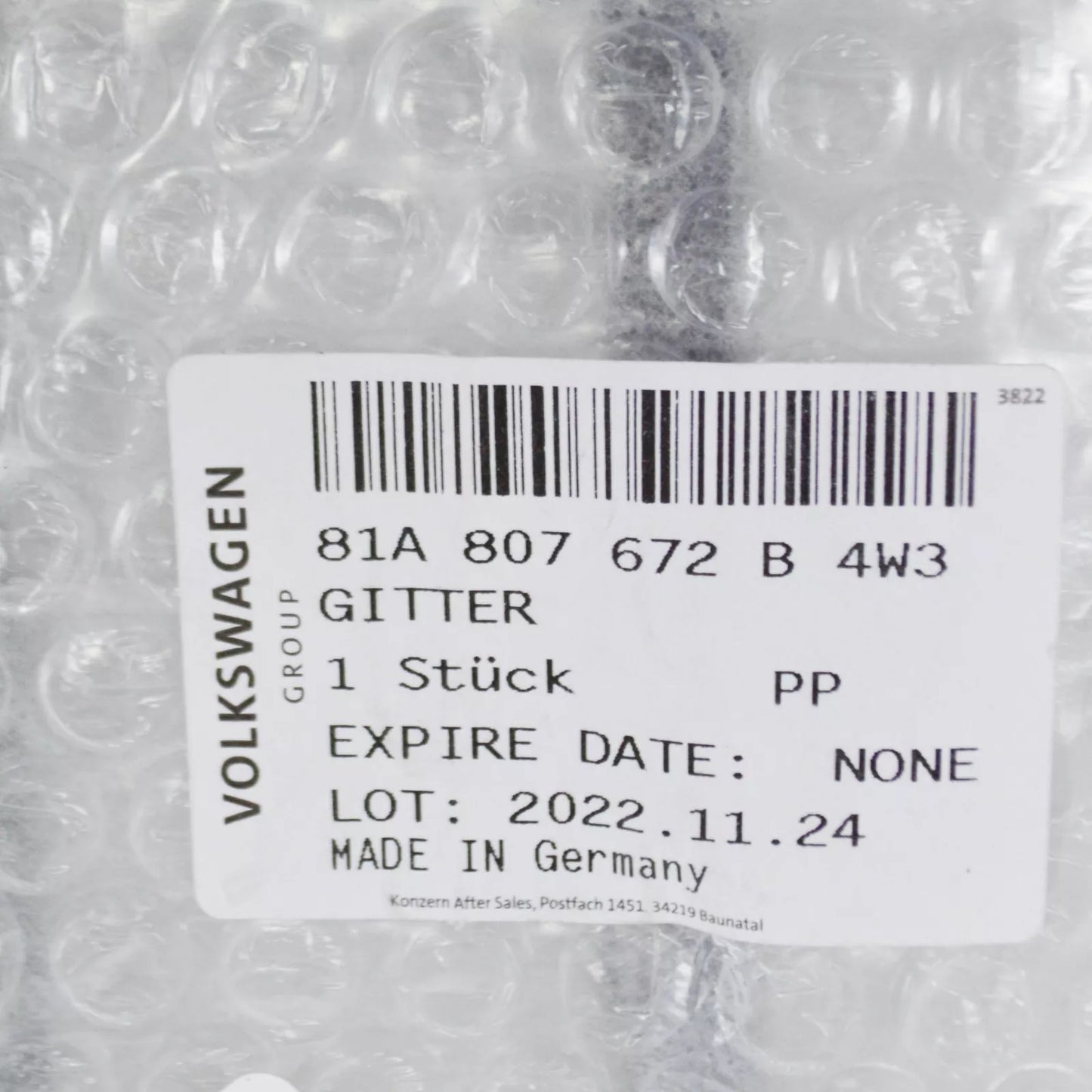 NEW AUDI Q2 FRONT BUMPER RIGHT GRILLE 81A807672B4W3 ORIGINAL