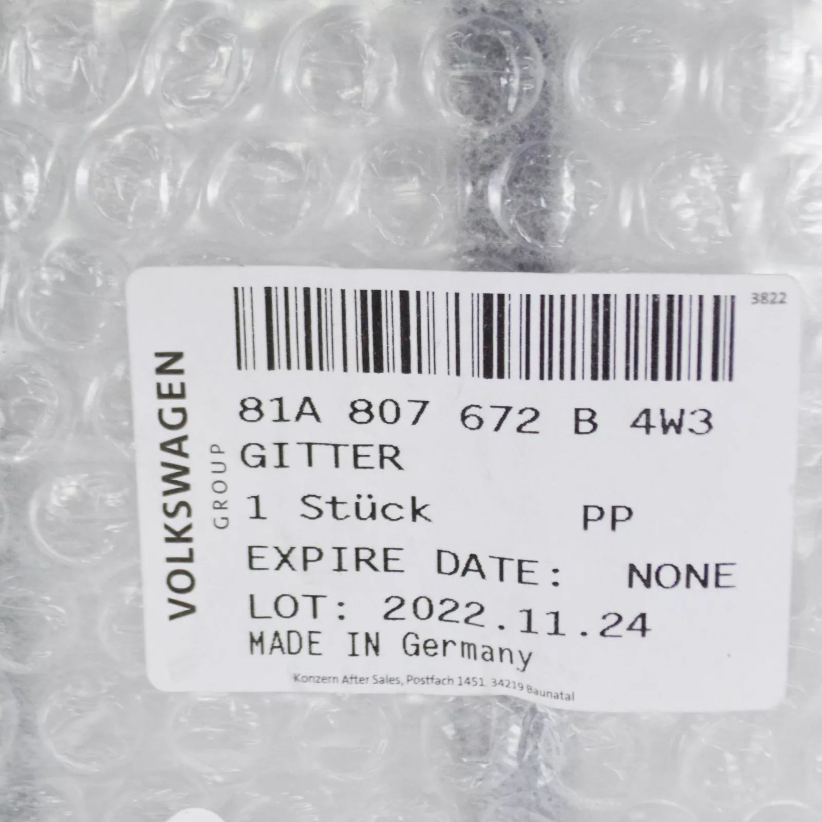 NEW AUDI Q2 FRONT BUMPER RIGHT GRILLE 81A807672B4W3 ORIGINAL