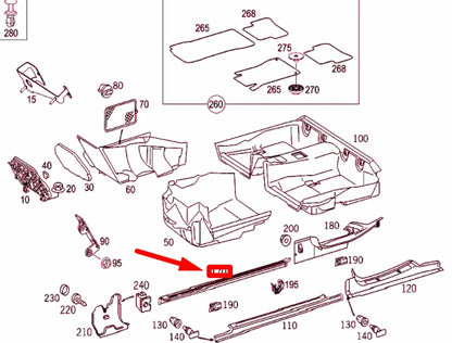 NEW MERCEDES-BENZ C W203 FRONT LEFT INNER DOOR SILL TRIM A20368627367D43