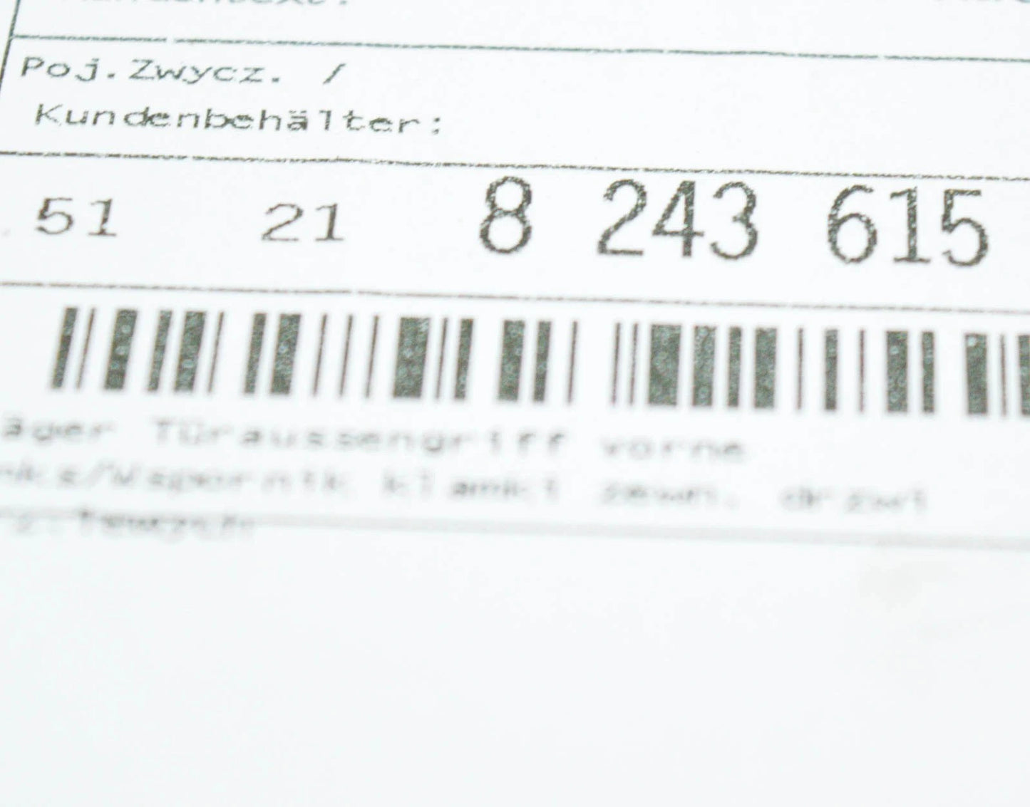 NEW BMW X5 E53 FRONT LEFT EXTERIOR DOOR HANDLE CARRIER 51218243615 ORIGINAL