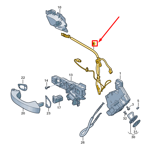 new vw id.3 e11 rear inner door lock cable 10a839085a original