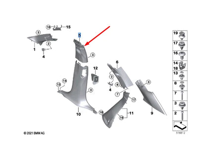 NEW BMW X5 G05 LEFT SIDE B PILLAR COLUMN TRIM 51435A0D9B7 5A0D9B7 ORIGINAL