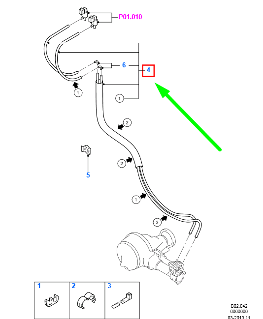 new ford ranger mk2 front axle hub lock control vacuum hose 4878470 original